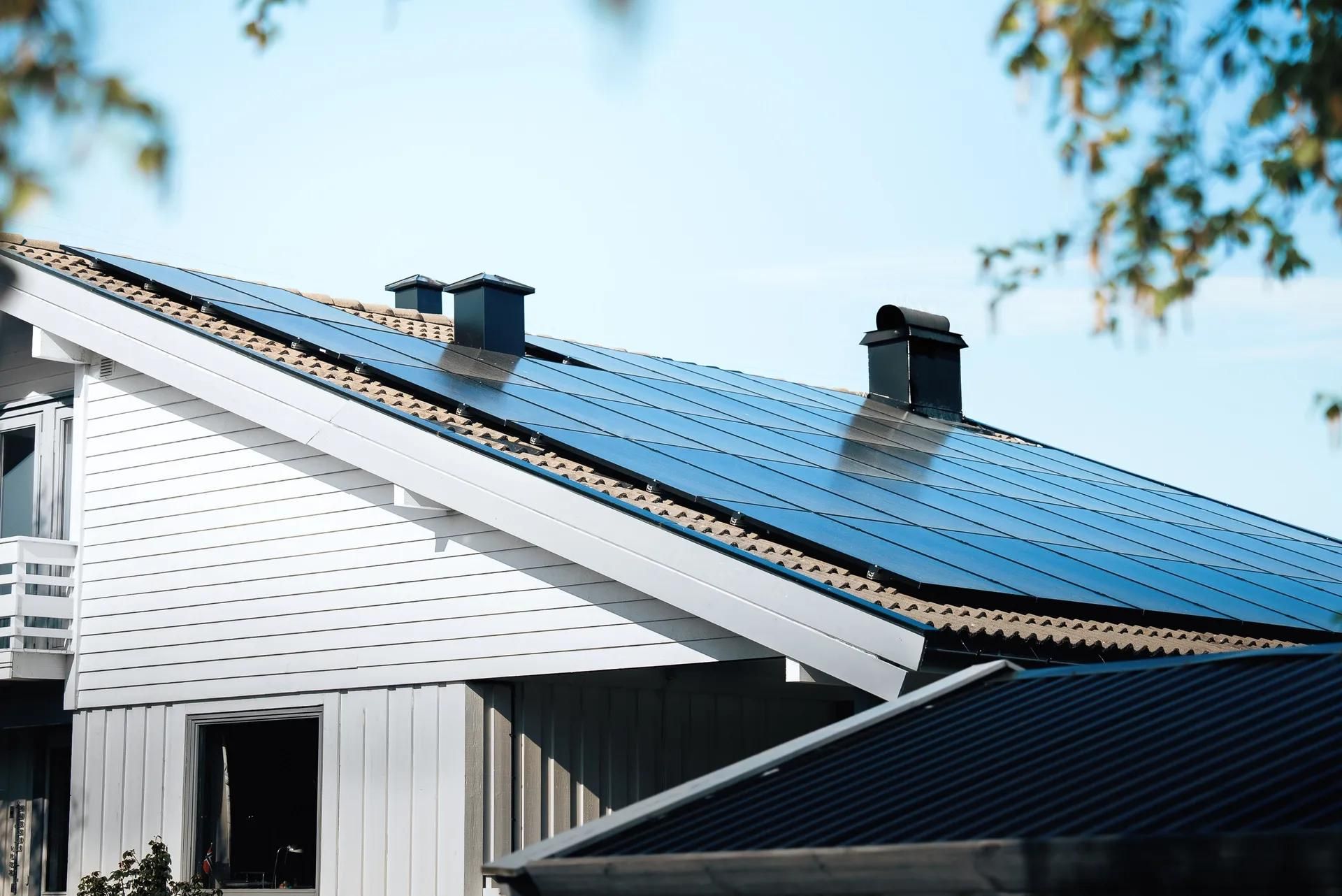 solar panels on roof